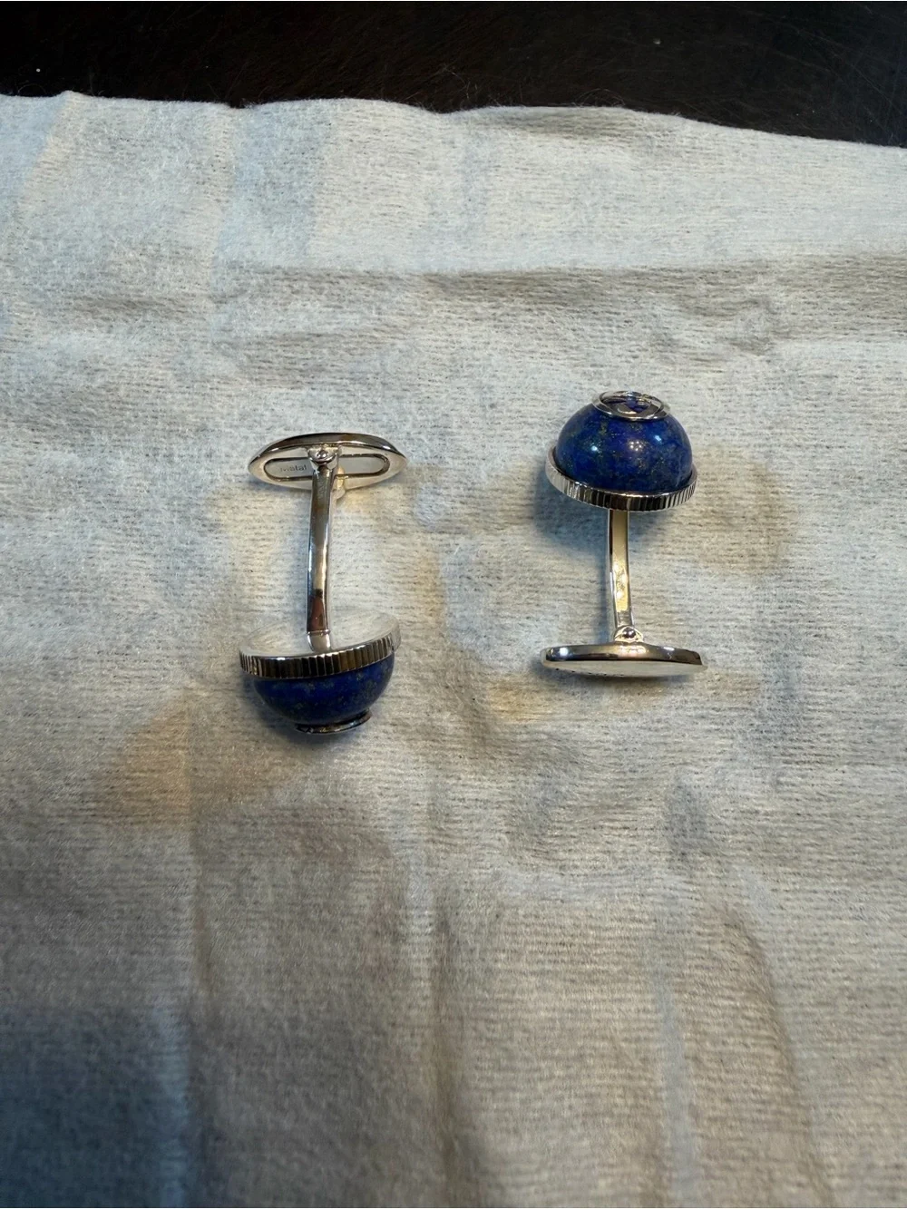 New Authentic Gucci GG Logo Lapis Azuli Sterling Silver Cufflinks